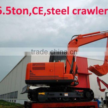 6.5ton medium crawler excavator with Japan Yanmar engine 51HP,quick hitch,CE certification