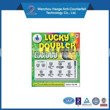 Custom paper lottery scratch card printing