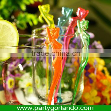 150mm plastic Mermaid design cocktail stirrer