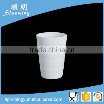 White plastic coffee mug