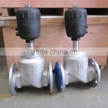 plastic Head flanged Pneumatic Angle Seat Valve/