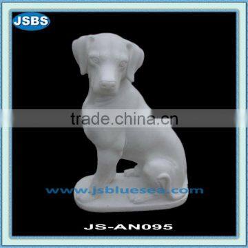 White marble dog statue