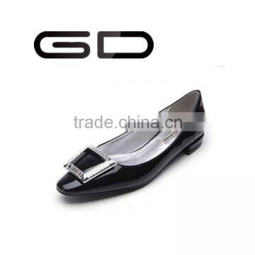 High quality navy ballet flat Fancy ladies rhinestone stiletto flat shoes Sequined flat pump shoes