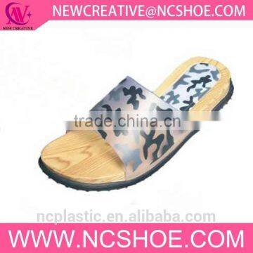 camouflage color cork pcu foam woman thong flip flop jelly slipper