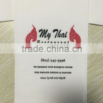 Disposable custom printed paper dinner napkin with logo