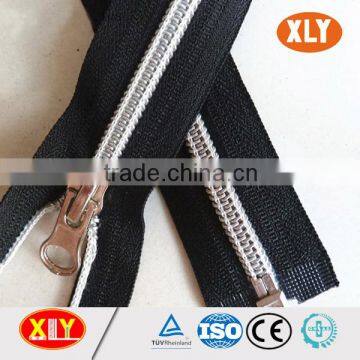Charm Garments Black Tape Silver Teeth Nylon Zipper