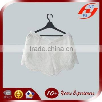 Latest Style New Fashion White Women Embriodery Lace Cotton Shorts Beach Shorts