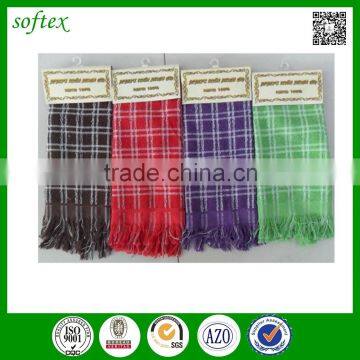 China Suppliers Cotton Check Kitchen Towels and Tea Towels With Fringe