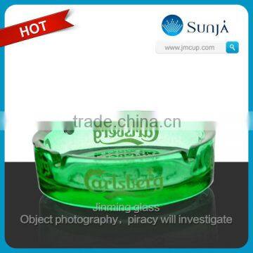 Collectable accessory glass ashtray colored advertise ashtray Carlsberg ashtray