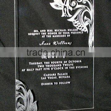 High Transparent custom wholesale acrylic invitation