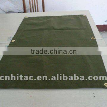Fire Retardant 6'x8' Green Polyester Canvas Tarp