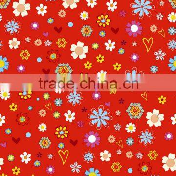 Wholesaler 100% Polyester Taffeta Flower Print Fabric Textile