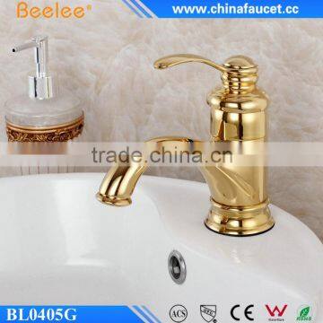 Beelee BL0405G Fashion Teapot Basin Mixer, Single Handle Bathroom Golden Faucet