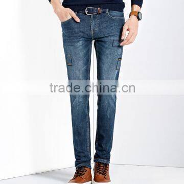 top design hot sales men fashion printed badges low rise jeans