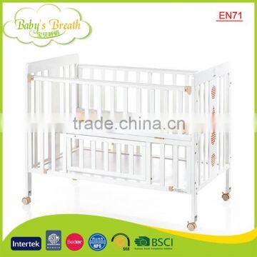 WBC-03A EN71 high quality adjustable unfinished wooden adult baby crib