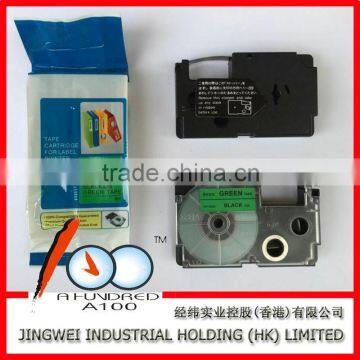 XR-9GN1 black on green 9mm for label printer KL-60, KL-780 compatible casio tape cartridge