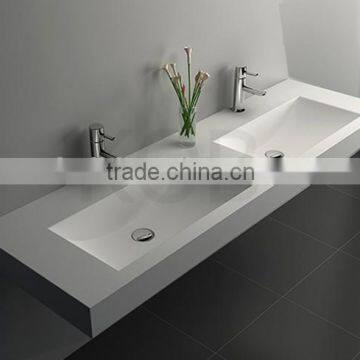 CK2002 artificial stone Countertop cleaning resin double table top wash basin