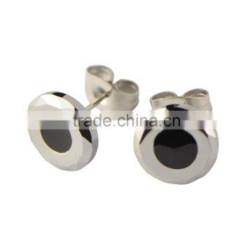 High Class Fashion Tungsten Earring Pure Tungsten Round Black PlatingStud Earring