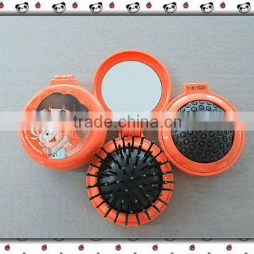 mini plastic makeup mirror with comb