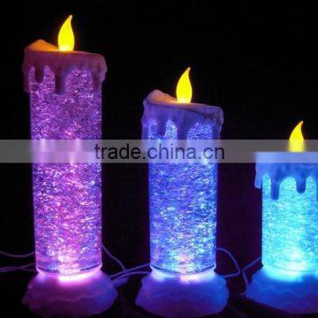 led water glitter christmas candle light led chrismtas light