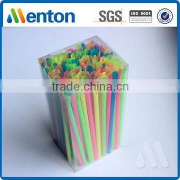 PVC box pack High Quality colorful disposable plastic spoon straw