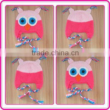 wholesale winter baby owl knitted animal shaped hat with earflap