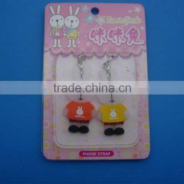 cute rabbits couple mobile phone strap charms