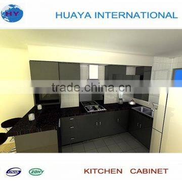 modern black lacquer kitchen cabinets