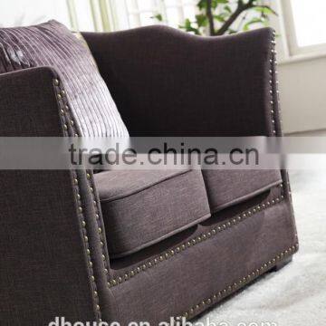 Leisure Coffee Color Fabric Sofa AL026