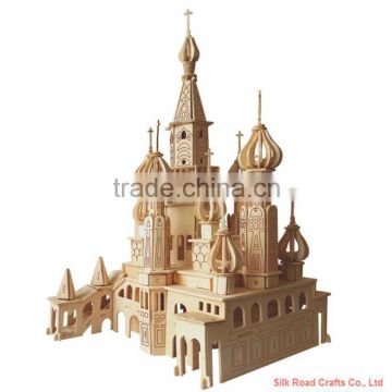 Large russia building 3d wooden puzzle