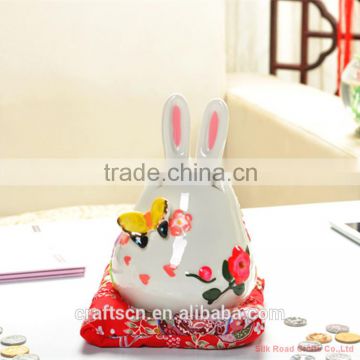 Elaborate porcelain fortune cat for money box