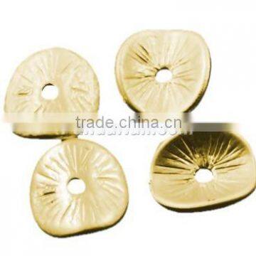 Alloy Bead Spacers, Antique Golden, Nickel Free, about 9.5mm long, 8.5mm wide, 1mm thick, hole: 1mm(EA11067Y-NFG)