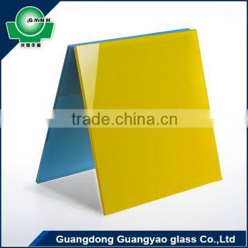 high quality colorful and durable building glass yellow kitchen splashback painted glass