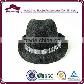 Good Quality Customize Black Fedora Hat