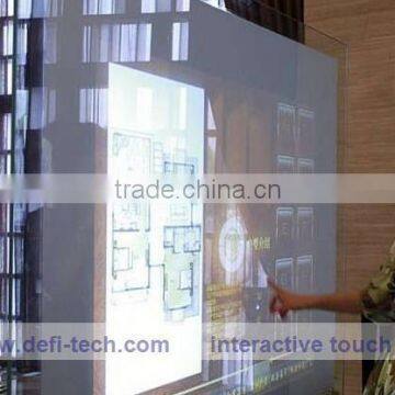 best price 14" Interactive transparent touch foil, interactive touch foil for making shop window, advertising