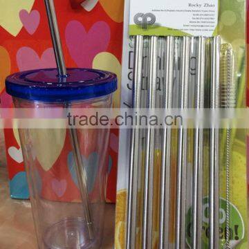 Bar Accessories Drinking straw stainless steel 9.5mm*0.5mm straw