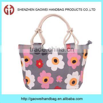Fashionable Custom Printed Womens Canvas Shopping Beach Tote Bags