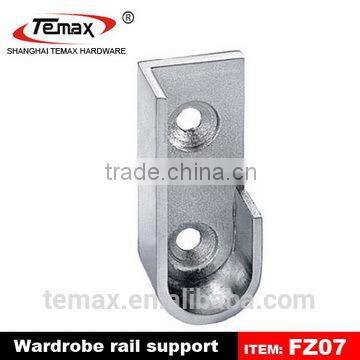 TEMAX Wardrobe rail support round tube flange