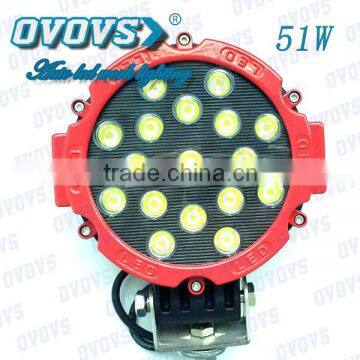 51w jeep led headlight Full flood beam and pencil beam