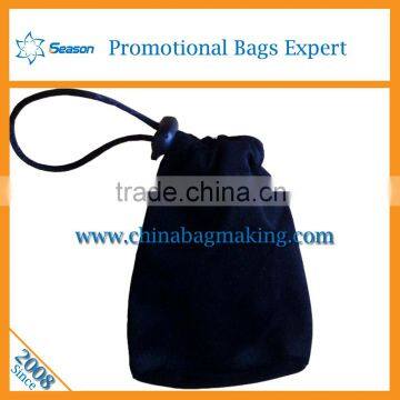 Black gift bag small beautiful custom velvet drawstring pouch bag