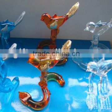 refined handicrafts glass birds christmas decorations