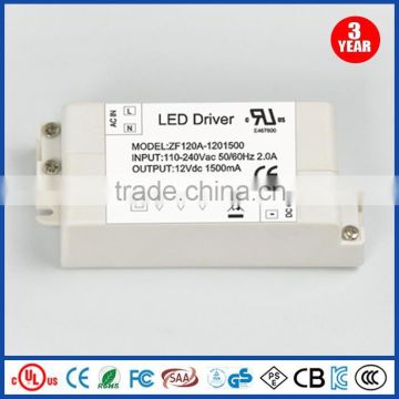 AC 110-240V to DC 12V 1500mA led electronic transformer smart power supply driver 18W                        
                                                Quality Choice