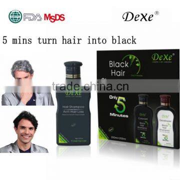 DEXE Black Hair Shampoo type hair dye in bottle shape suitable for women and men