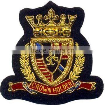 Hand Embroidered Crown Holder Badges