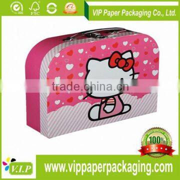 2015 NEW DESIGN CHEAP PAPER CARDBOARD SUITCASE BOX WITH HANDLE