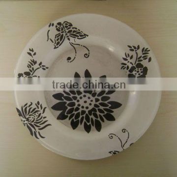 decorative round glass plates