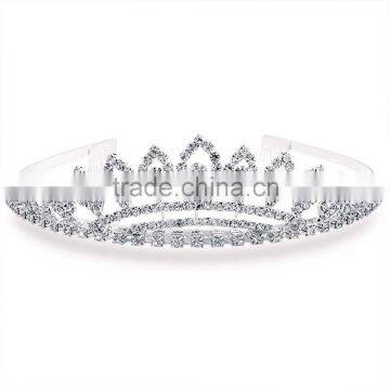 silver royal crown princess rhinestone bridal tiara