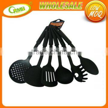 High Quality 6 Piece Black Nylon Kitchen Tool Set Cooking Tools Utensils Spoon Scoops Soup Utensils