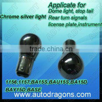 1157 red Silver Chrome Bulb