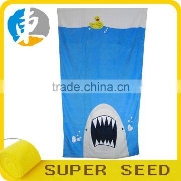 Wholesale Shark Cartoon Beach Towel for 100 Cotton soft feel beach towel